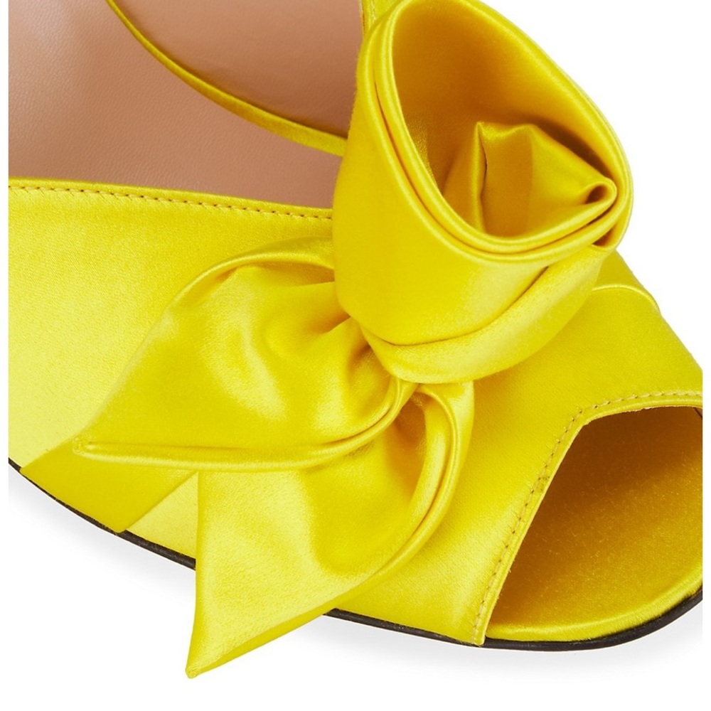 GUCCI Shawana Satin Flower Slide Heels Sandals - Picture 7 of 12